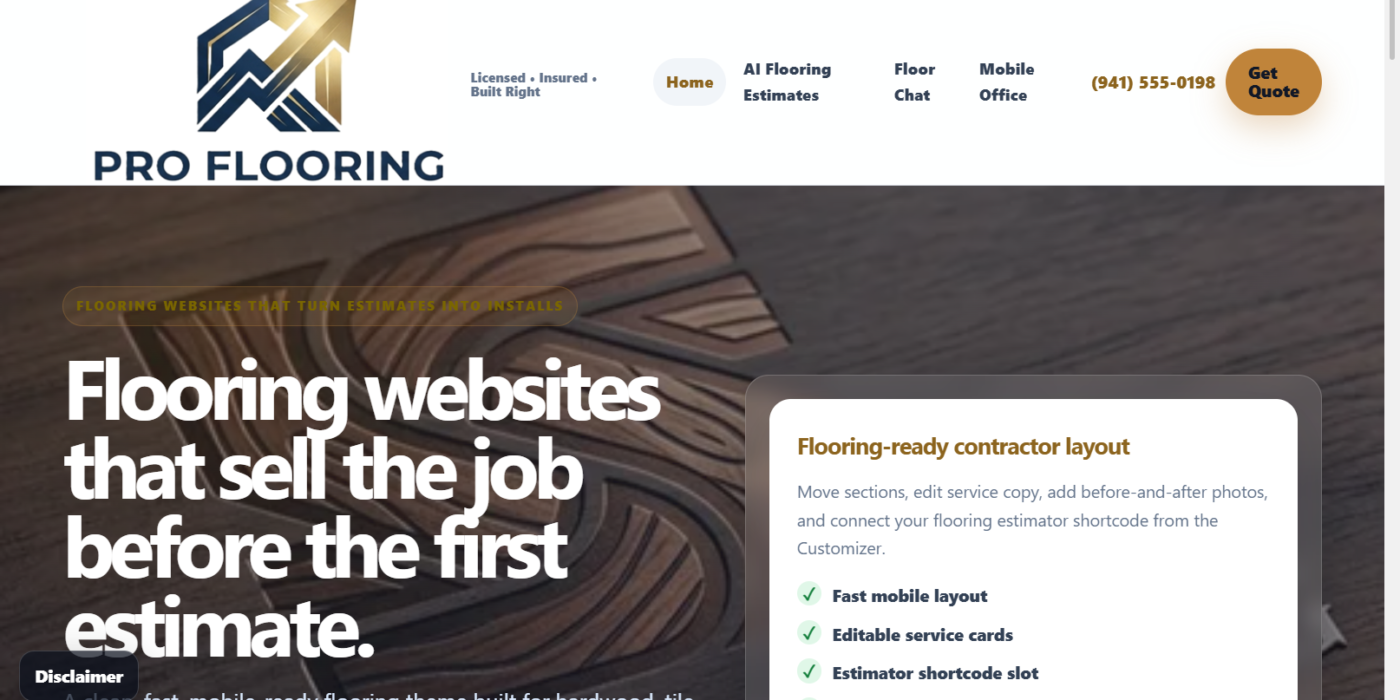 Pro Flooring Theme Easy accurate