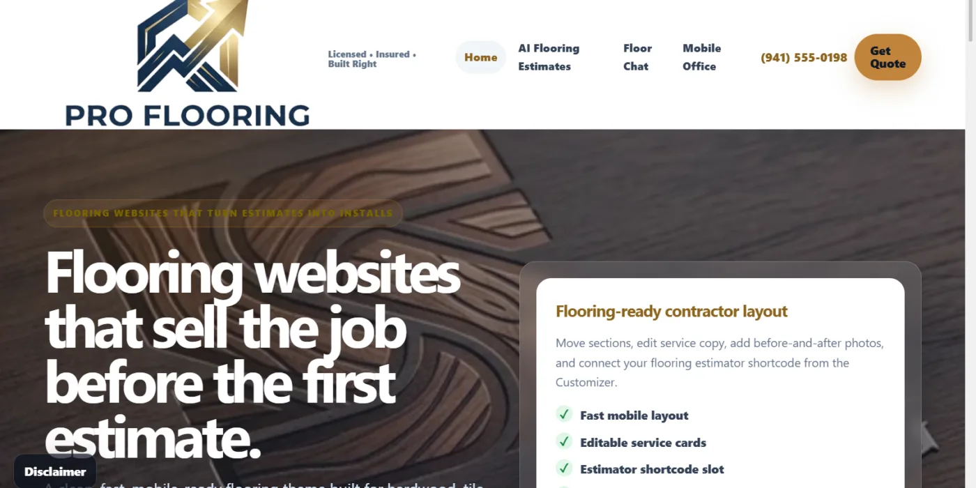 Pro Flooring Theme Easy accurate