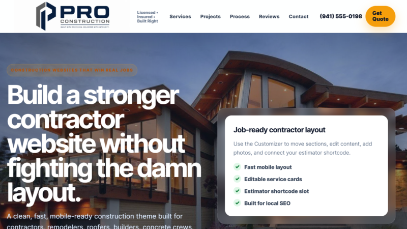 Pro Construction - Demo Preview