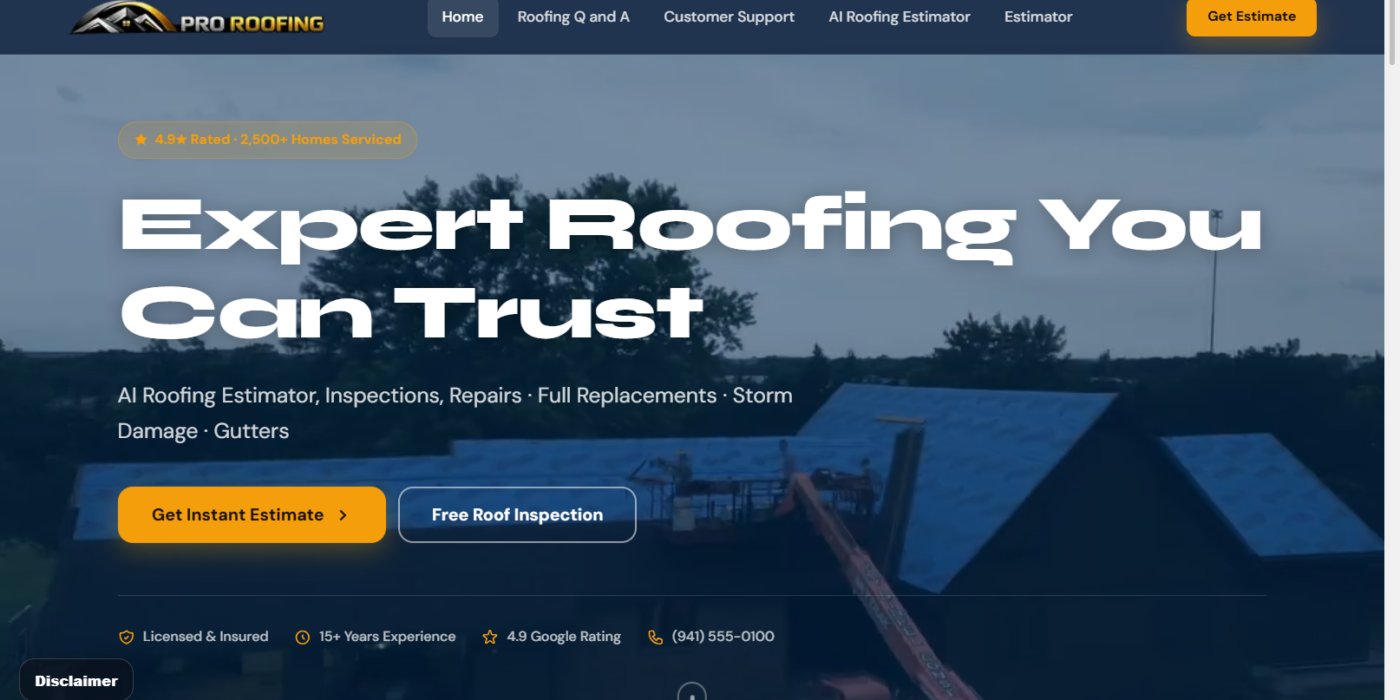 Pro Roofing Website